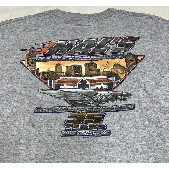 Harley Davidson 110 Year Anniversary Gray Double-sided Graphic T-Shirt Size 2XL - Picture 9 of 10